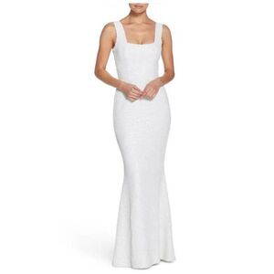 DRESS THE POPULATION White Sequin Sleeveless Gown, EUC,  XL